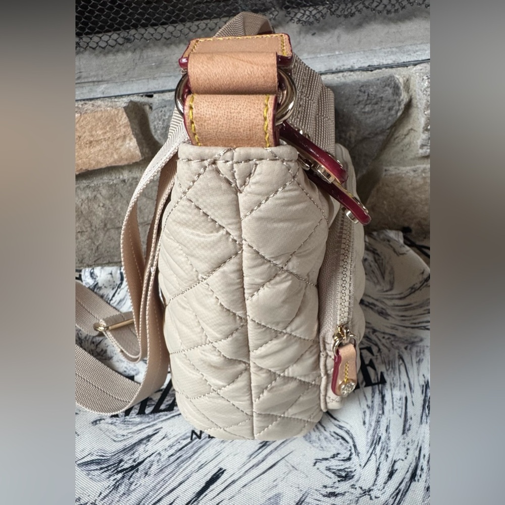 MZ Wallace Metro Scout Deluxe Quilted Nylon Crossbody in Buff EUC - Picture 4 of 11